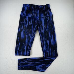 Lululemon Leggings Womens 8 Blue Tie Dye High Rise Ankle Knit Yoga Athletic